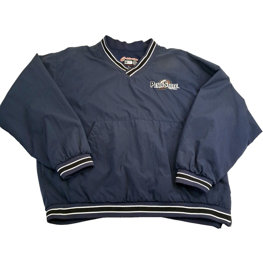 Vtg Captivating Apparel Penn State Football Lined Side Zip‎ Pullover Windbreaker